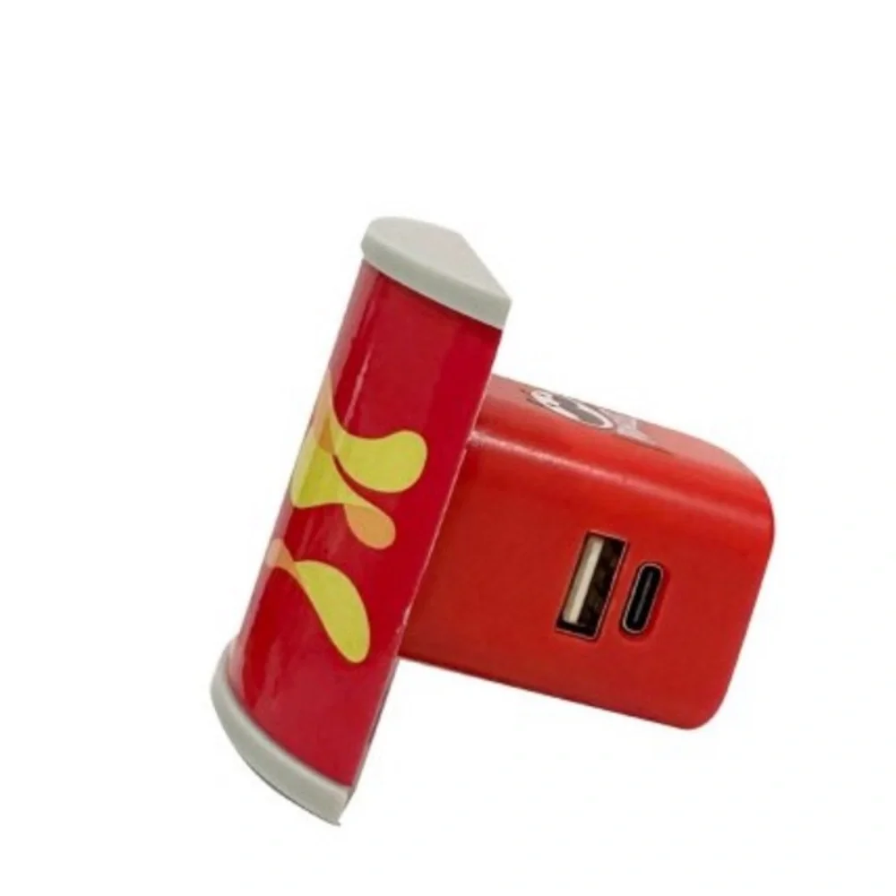 USB Wall Charger Duel Port USB-A & USB-C Pringle’s Can